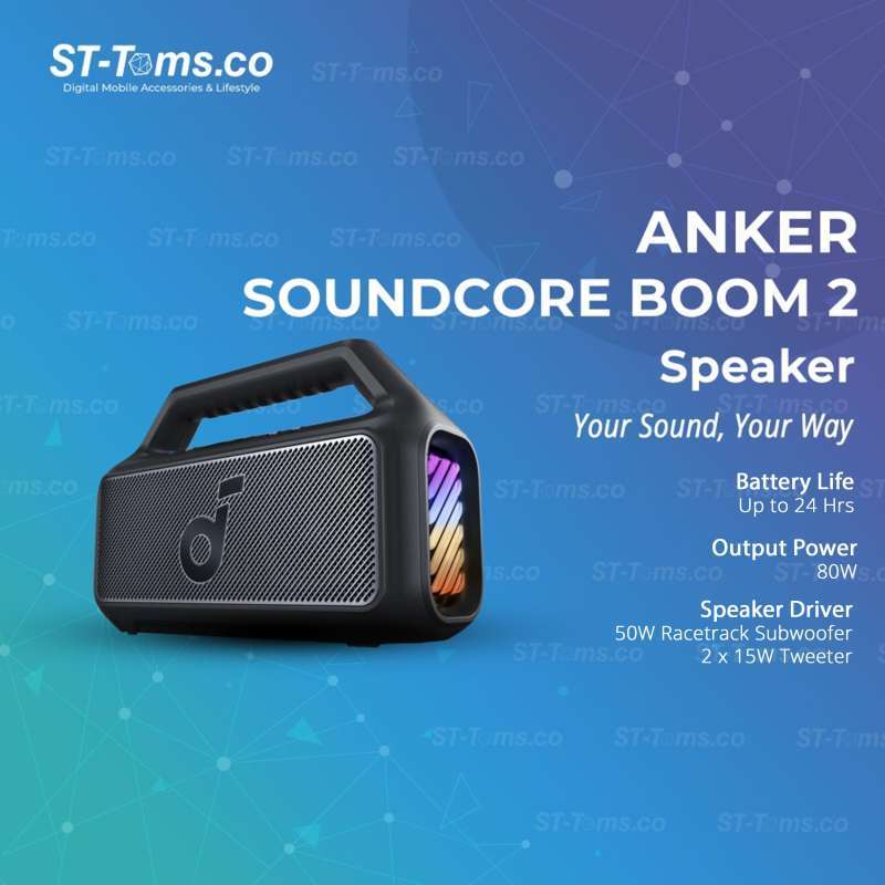 Anker-Soundcore Boom Boom2 Portable Bluetooth Speaker for Bass 80W
