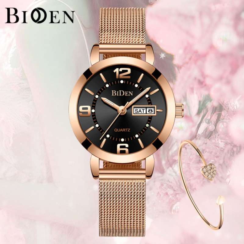 jam tangan wanita Tali jala Atas Bisnis Mewah Jam 3ATM Tahan Air Mode