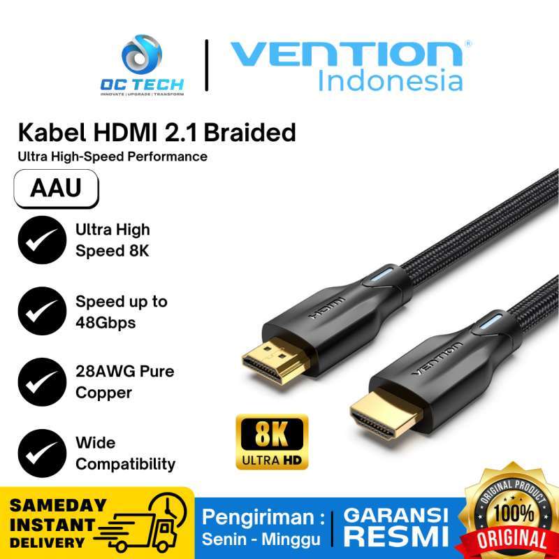 Vention AAU Kabel HDMI Ultra HD 8K 4K FHD HDR HDMI Male to Male 1M 2M  3M 5M Original Garansi