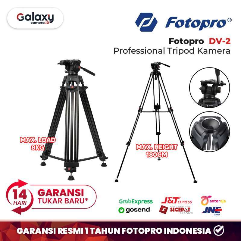 Fotopro DV Professional Tripod Kamera Video DV2 Garansi Resmi
