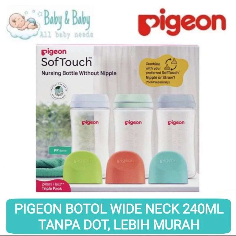 Jual Pigeon Softouch Nursing Bottle Without Nipple 240ml Isi Pcs