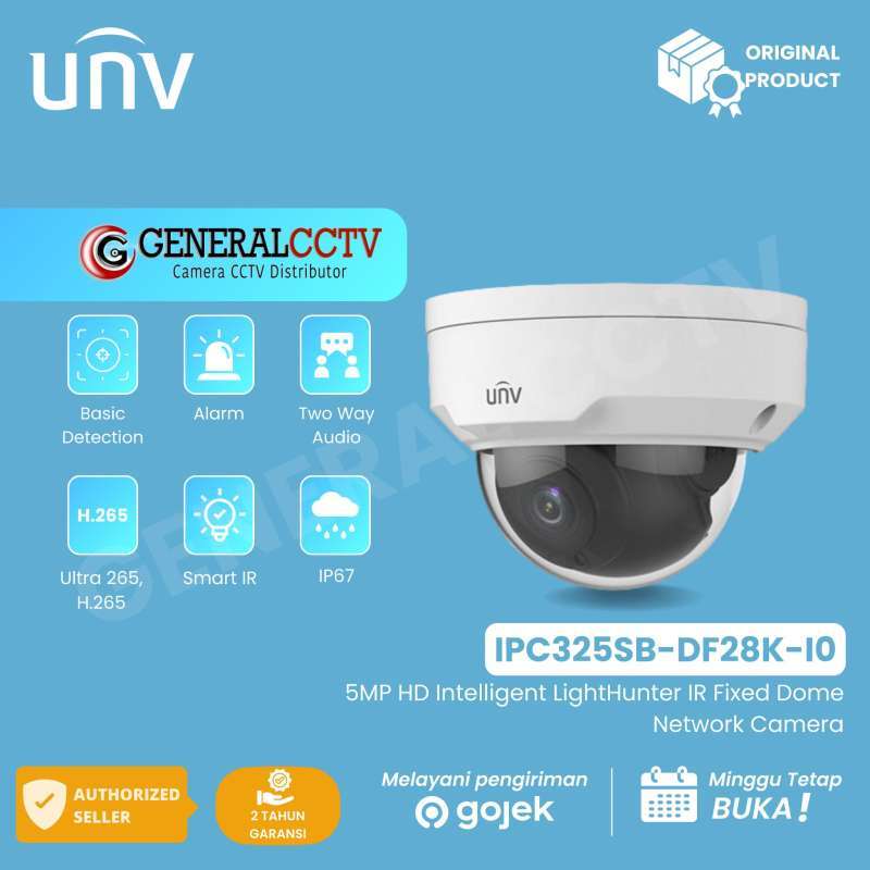 IP CAMERA UNV IPC325SB-DF28K-I0 5MP HD Intelligent LightHunter IR Fixed Dome