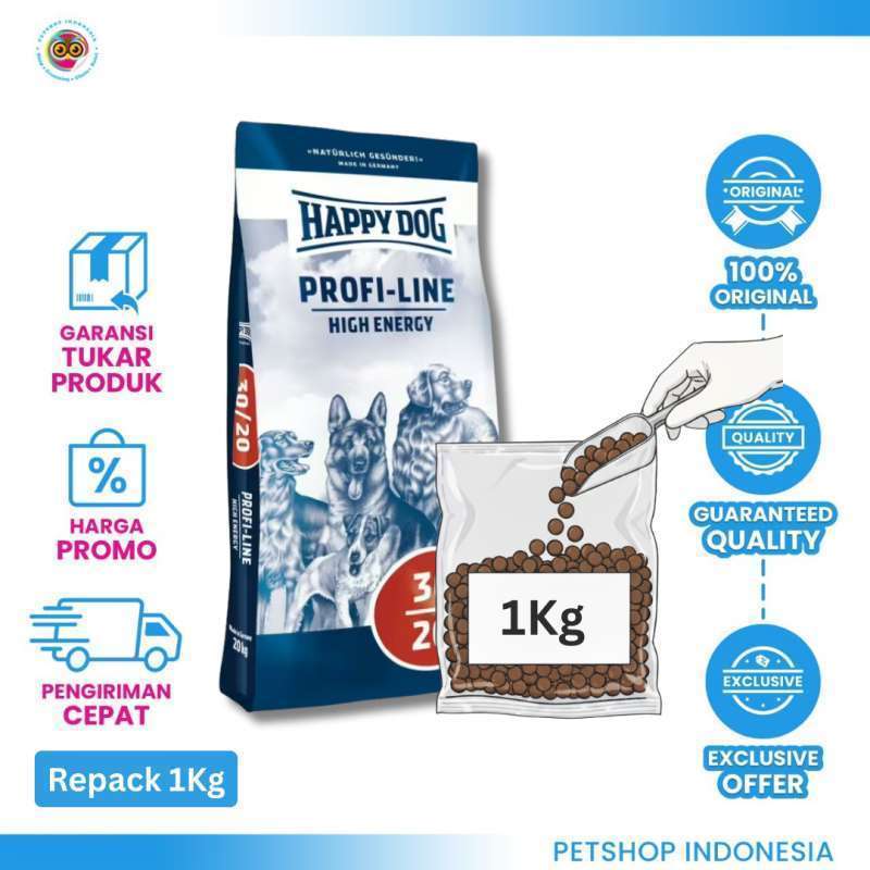Jual Happy Dog Profi-line High Energy 30/20 Repack 1kg Makanan