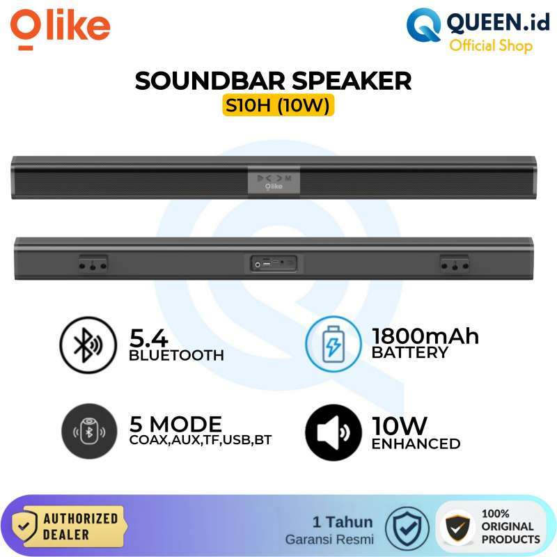Soundbar Olike S10H dengan Bluetooth 6.0 dan Subwoofer Bass 10W, Didesain untuk TV 55+, Ideal untuk Pengalaman Audio Home Cinema yang Imersif