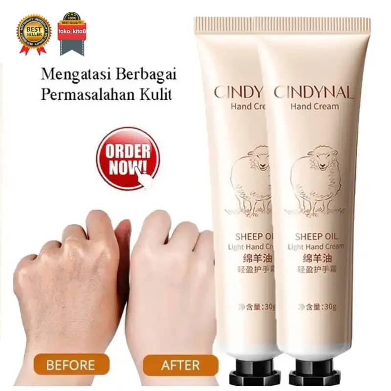 Cindynal Hand Cream Sheep Oil/Krim Lotion Pelembab Kulit Tangan Kering  Kasar Anti Keriput