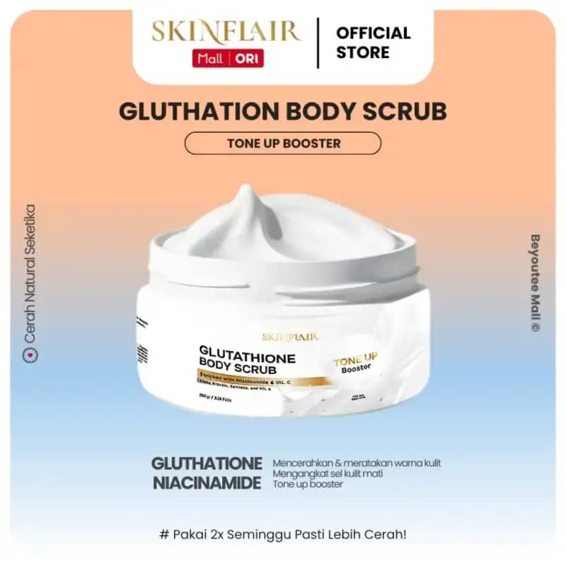 Jual Skinflair Body Scrub Glutathione Tone Up Booster 250gr Di Seller Beyoutee Flagship Store - Suko, Kab. Sidoarjo | Blibli Jual Skinflair Body Scrub Glutathione Tone Up Booster 250gr Di Seller Beyoutee Flagship Store - Suko, Kab. Sidoarjo | Blibli