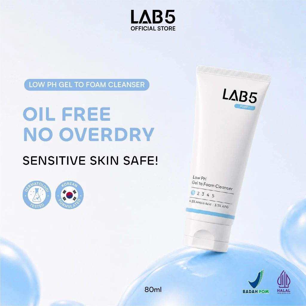 Promo Lab5 - Low Ph Gel To Foam Cleanser 80ml | Non Sls+ Low Ph Facial ...