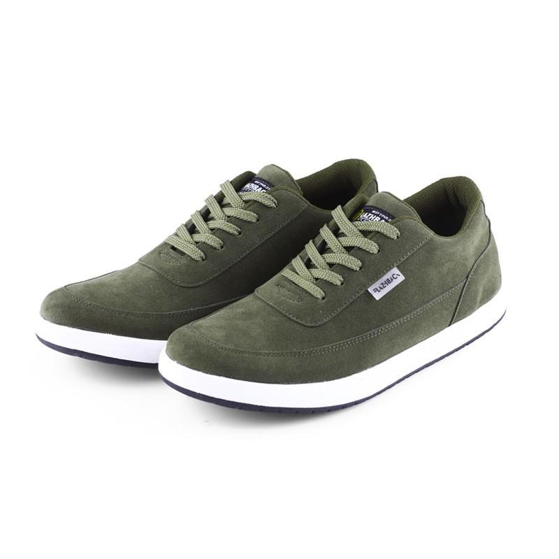F6094 GREY |ManNeedMe x FLAZHBACK| Sepatu Sneakers Pria Casual Olive Muda 38