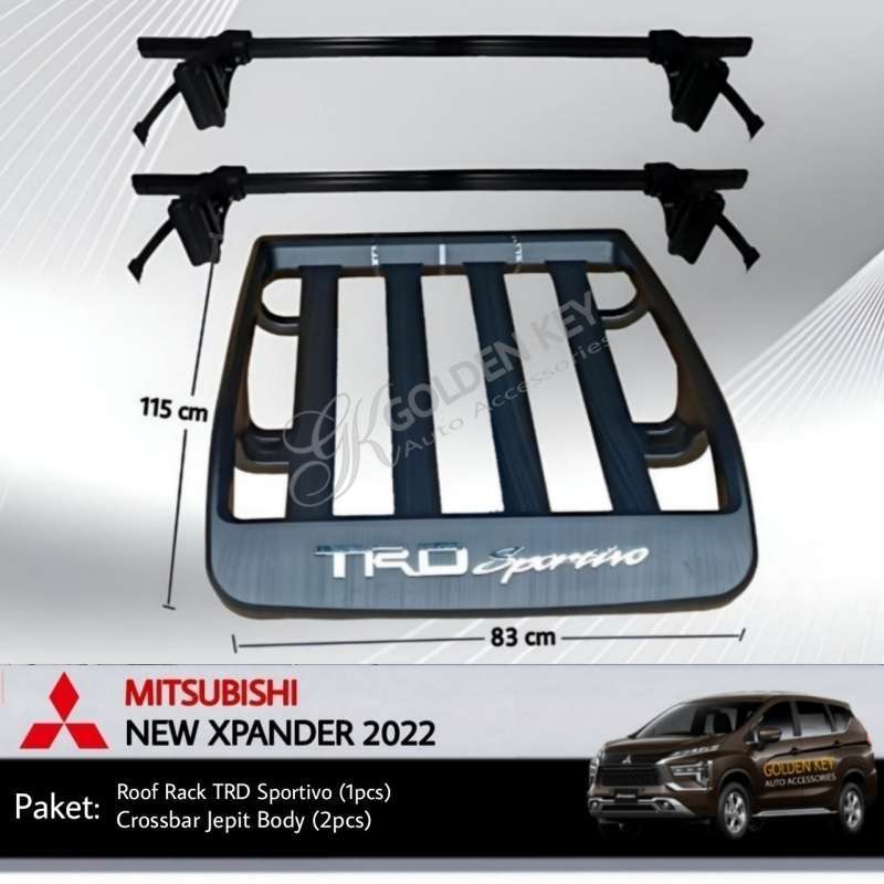 Jual Paket New Xpander 2022 Roof Rack New Hummer + Crossbar Jepit Body