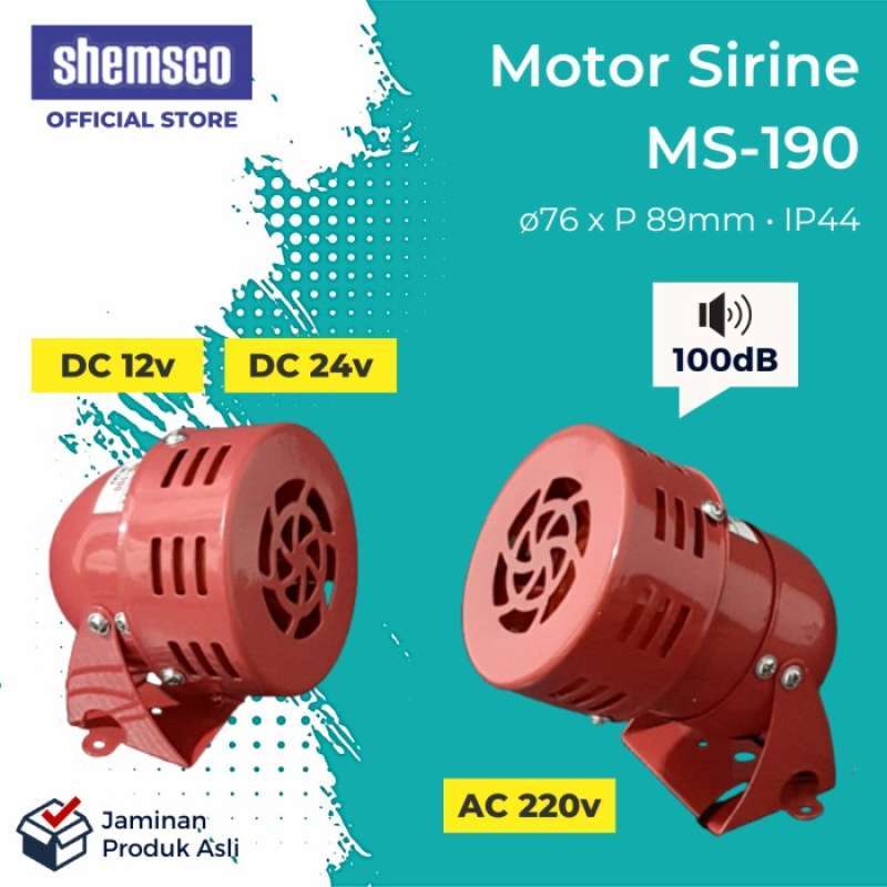 Promo AC Motor Sirene 3inch 220v Siren Alarm Industri MS190 Shemsco