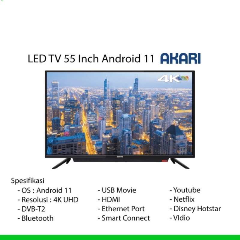 Jual Akari Led Tv 55 Inch At-5555b Smart Android With Bluetooth Di ...