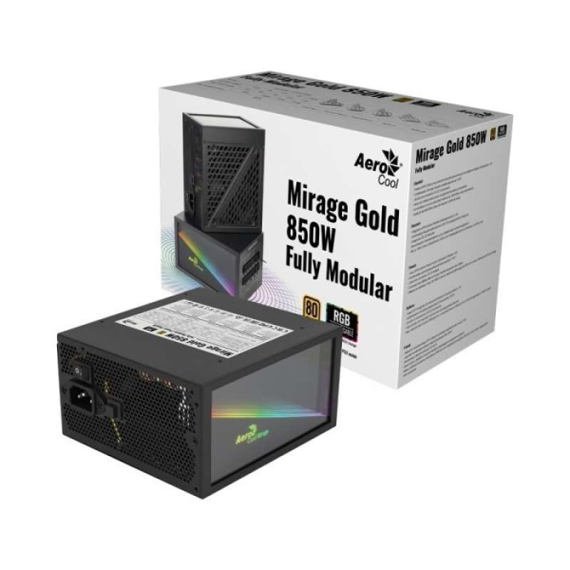 Promo Aerocool Mirage Gold RGB 80+ 850W FullyModular PSU/ Power Supply