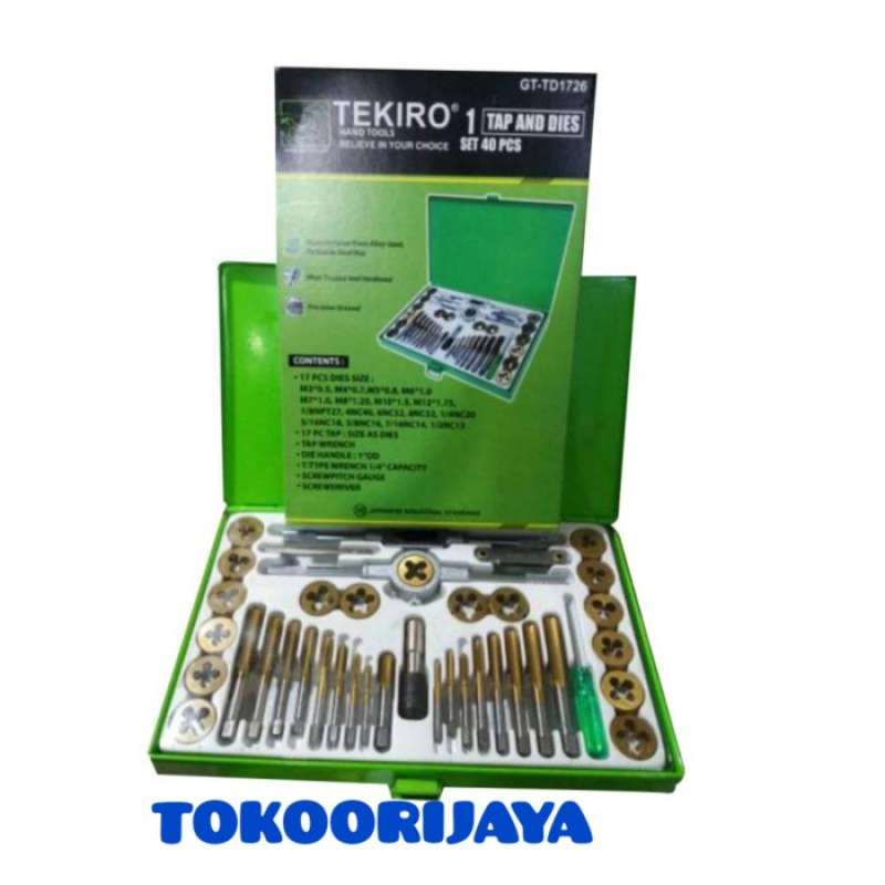 Promo TAP AND DIES SET 40 PCS TEKIRO / TAP AND DIES SET Diskon 23 di
