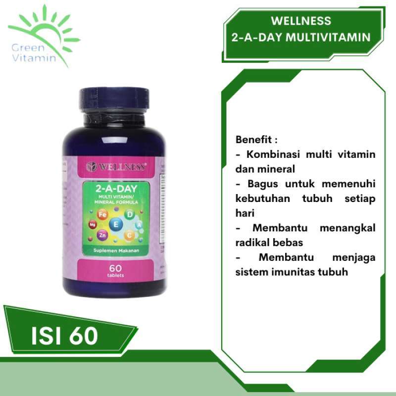 Promo Wellness 2 A Day Multi Vitamin Mineral Formula 60 Tablet Diskon
