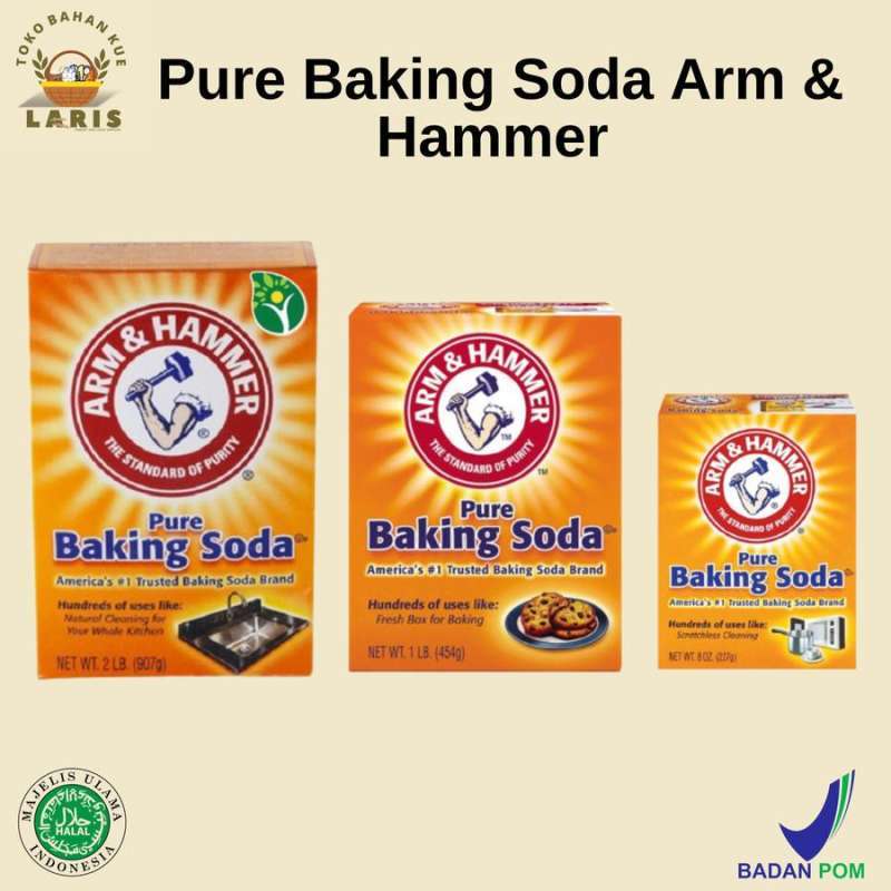 Jual Pure Baking Soda Arm & Hammer (tersedia 3 Ukuran Kemasan) 454gr