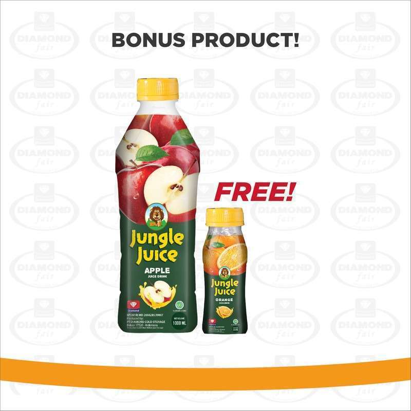 Jual JUNGLE JUICE APPLE 1 LT, free JUNGLE JUICE ORANGE 200 ML di Seller
