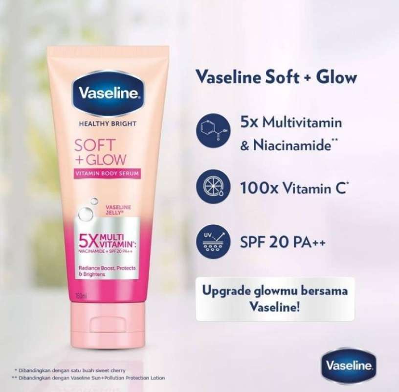 Jual Vaseline Soft Glow Healthy Bright Vitamin Body Serum 100 Ml Vaseline Body Lotion Spf 20