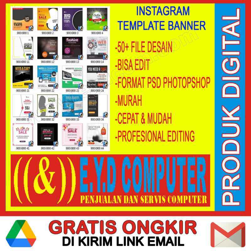 Jual DESAIN 50 TEMPLATE IG BANNER OLSHOP BISNIS EDIT PSD PHOTOSHOP