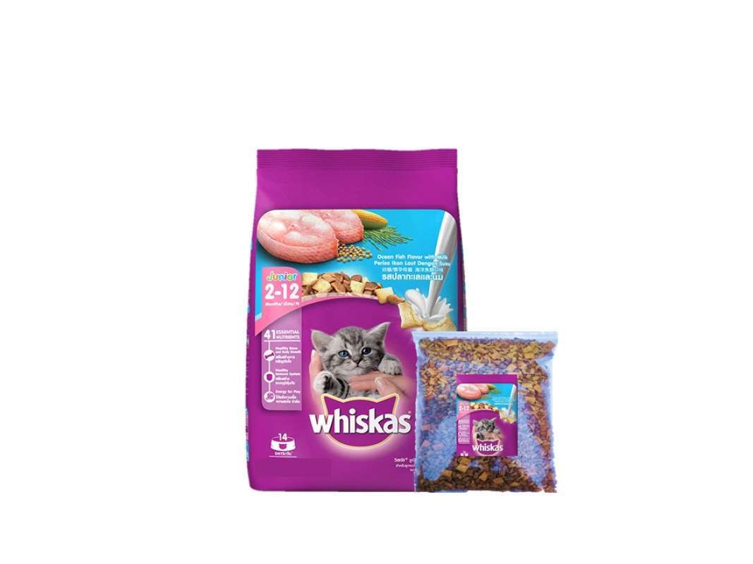 Jual Whiskas Junior Ocean Fish Dry Food Repack 3 kg di Seller Green Cat