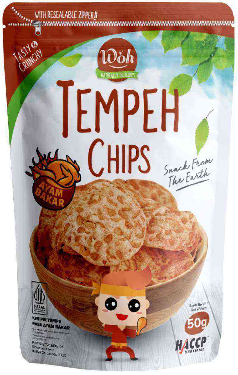 Jual [BUY 1 GET 1] Woh Tempeh Chips Roast Chicken 50 gram (Woh Keripik