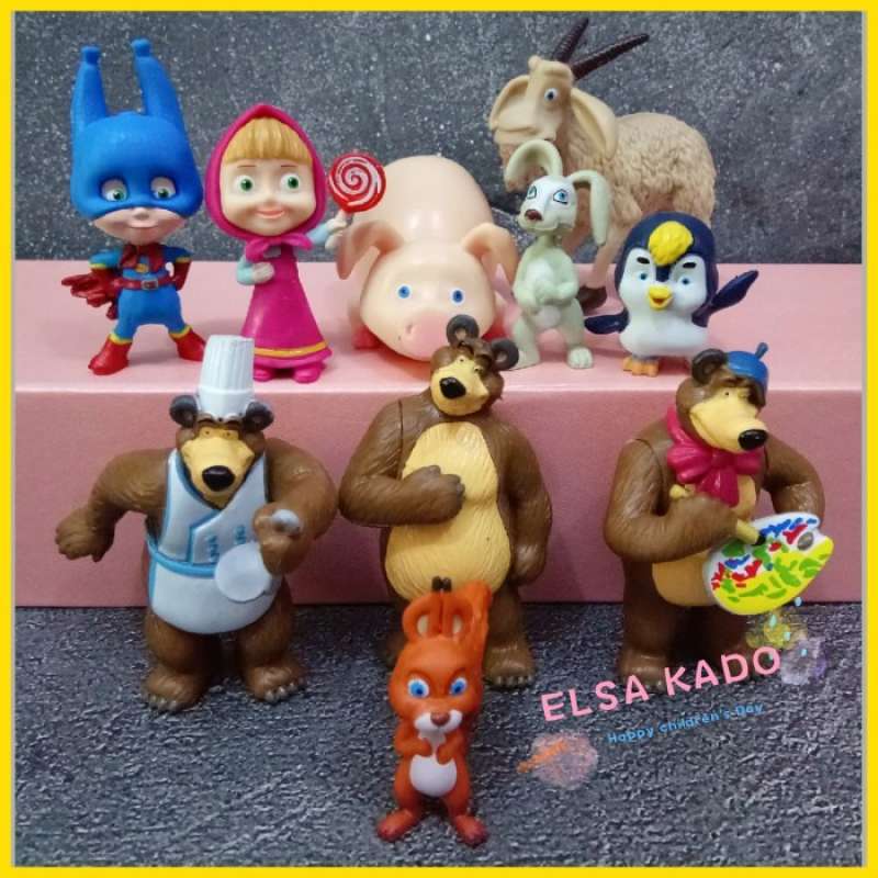 Promo Hiasan kue ultah topper cake figure masha Marsha and the bear