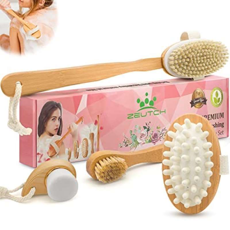 Promo Premium Dry Brushing Body Brush Set for Lymphatic Drainage