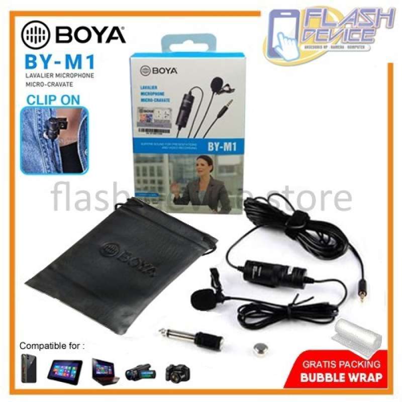 Promo Microphone Mic Clip On Boya ByM1 Lavalier For Smartphone/Dslr