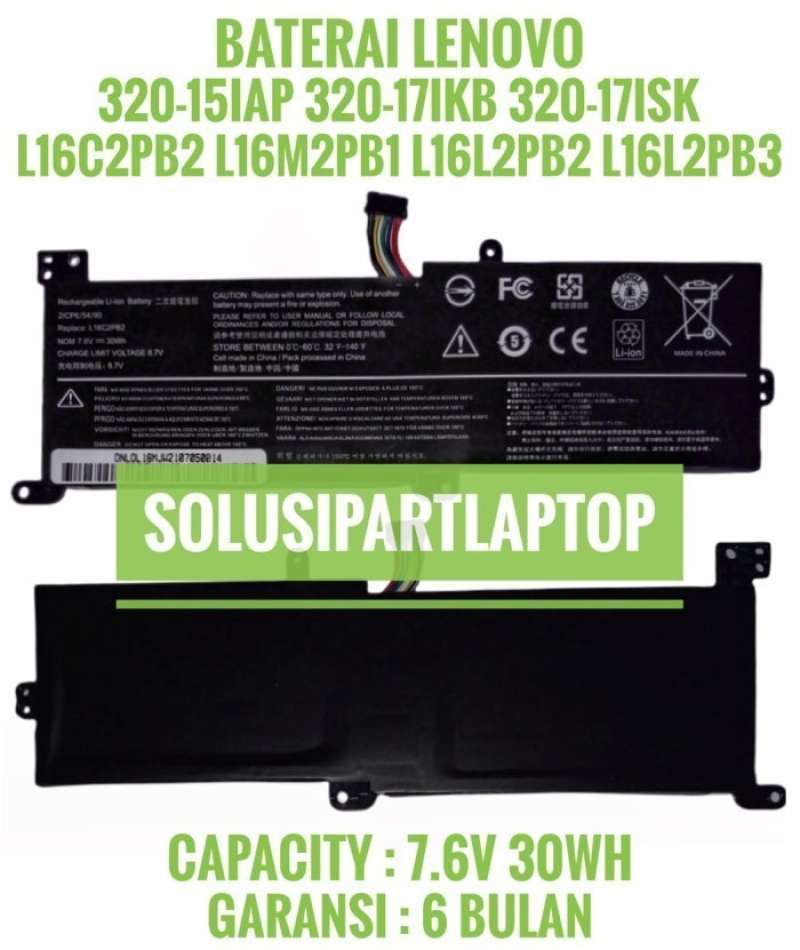 Promo Baterai Lenovo IdeaPad 320 320-14IAP 320-14AST 320-15IAP L16L2PB3 ...