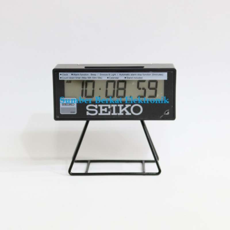 Promo Jam Digital Seiko / Digital Meja Seiko QHL072 (Hitam) Diskon 23