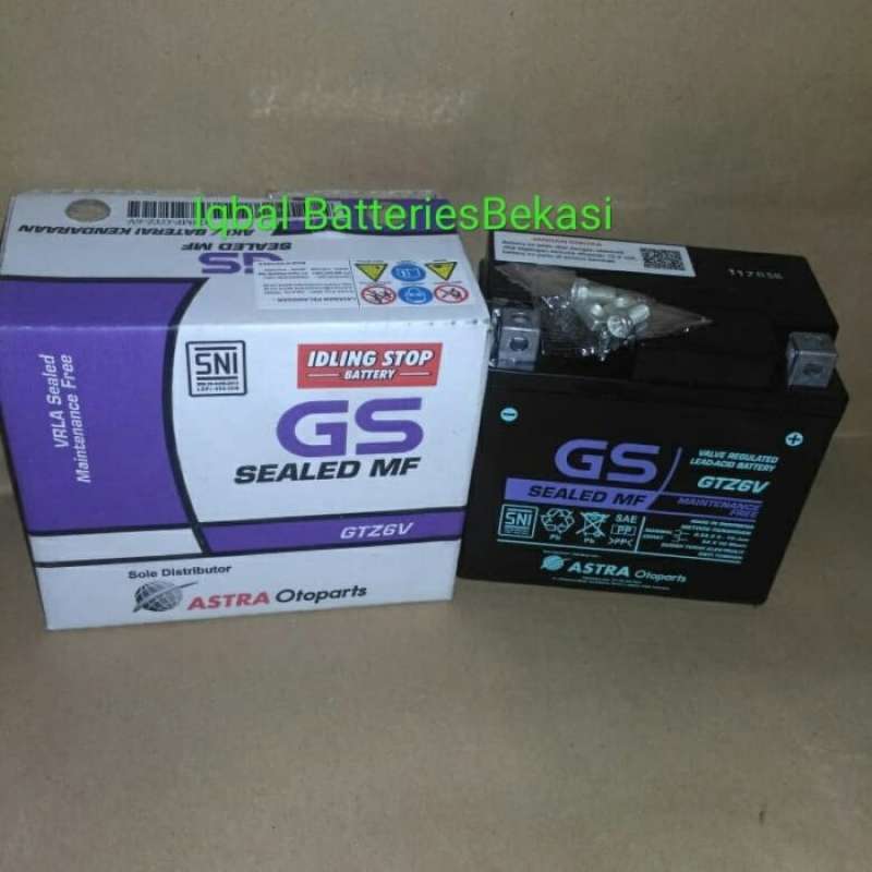 Jual Aki GS astra GTZ 6V MF / Aki kering For ISS Vario 125 ,150 ,CB150R