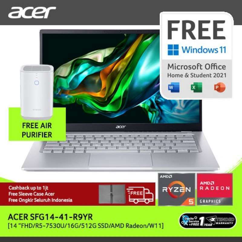 Swift R9yr Promo Acer Swift Go Sfg14-41-r9yr 14 Fhd R5-7530u Ram 16g Rom 512g Ssd ...