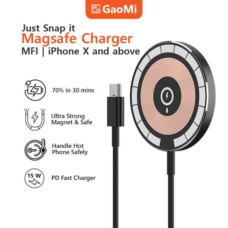 Promo GaoMi MagSafe Charger PD15W MFI Wireless Charger IPhone Fast promo-gaomi-magsafe-charger-pd15w-mfi-wireless-charger-iphone-fast