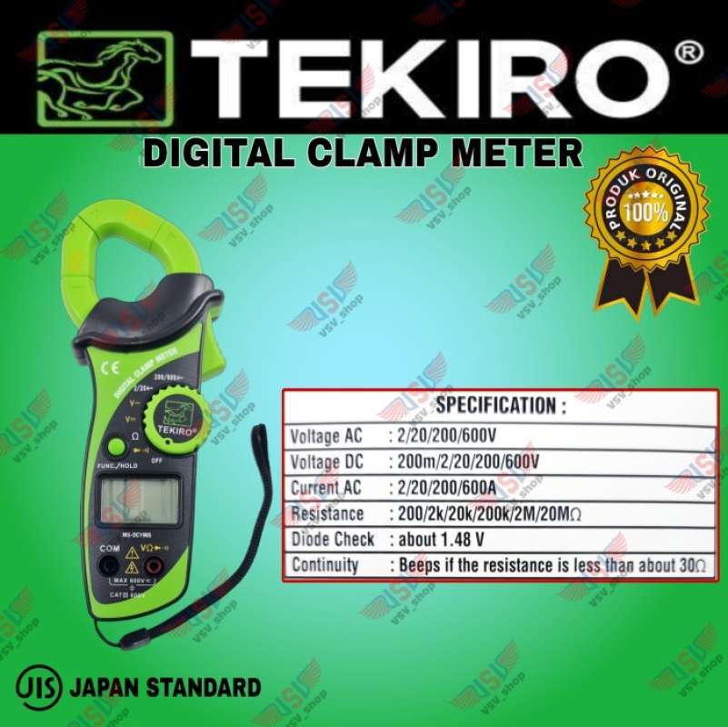 Promo TEKIRO Tang Amper Digital Clamp Meter AC DC Alat Pengukur Amper