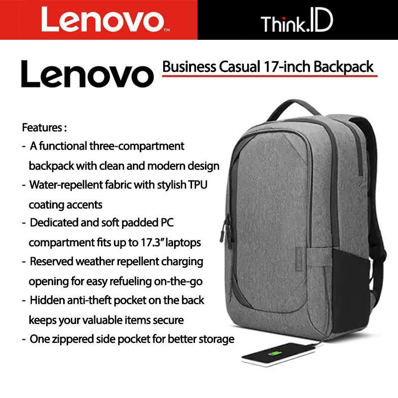 Jual Tas Laptop Lenovo Business Casual 17-inch Backpack 4X40X54260 di ...