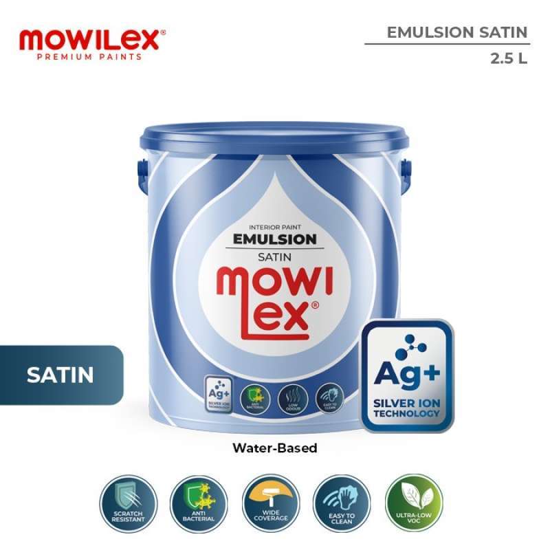 Jual CAT TEMBOK /MOWILEX ACRYLIC EMULSION SATIN/ READY MIXWHITE/2,5L