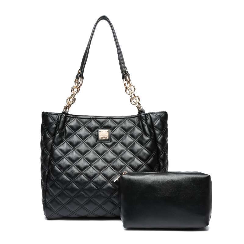 Totebag Resleting Wanita 2 In 1 Tas Wanita Shoulder Bag Import Tas Kuliah Kerja Kantoran Branded Jia ToteBag