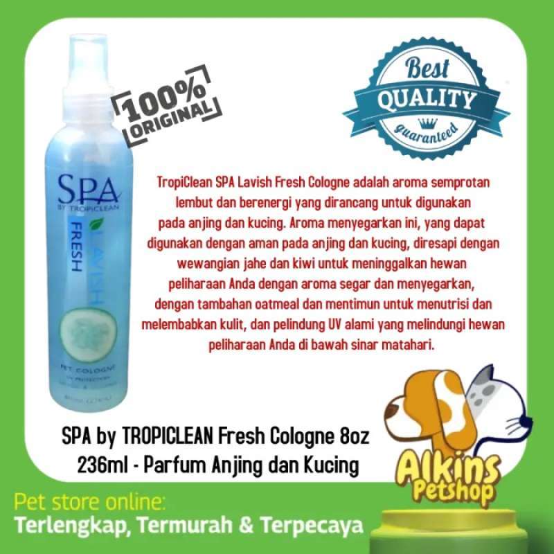 Promo Tropiclean Pet Cologne Spa Lavish Fresh - Parfum Anjing Kucing ...