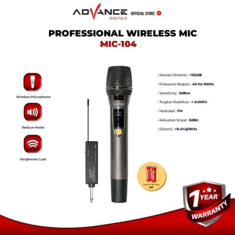 Jual Advance MIC104 Mic Profesional Wireless Microphone di Seller