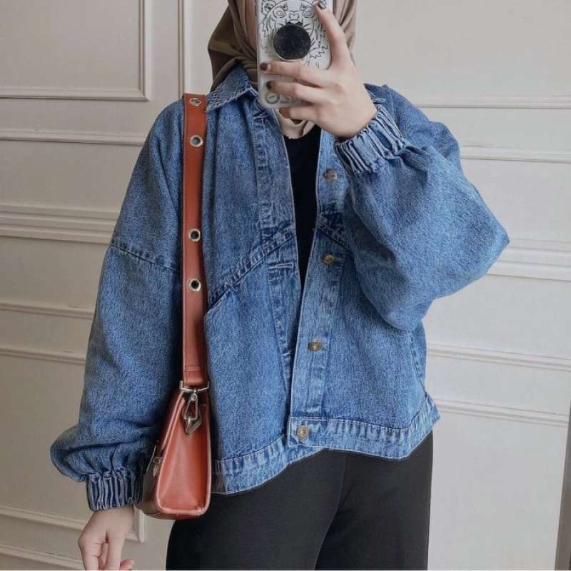 Jual Crop Jaket Jeans Oversize denim Jaket Wanita Size Standar jumbo Ld 120 L Di Seller Flexzone Cengkareng Timur Kota Jakarta Barat Blibli