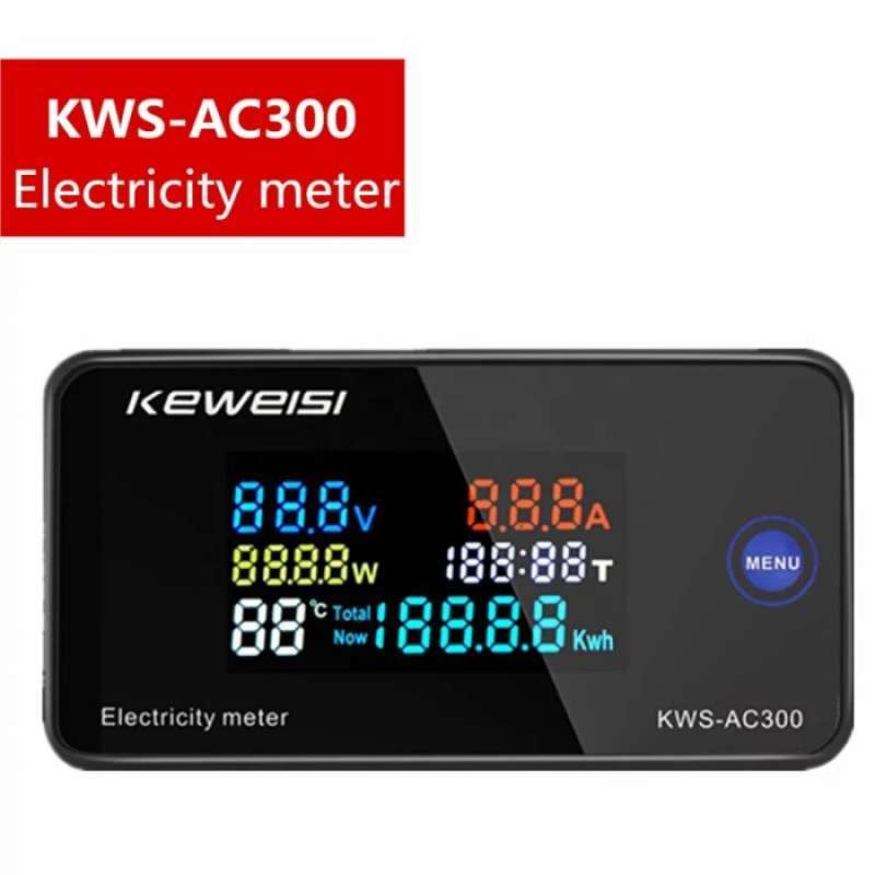 Promo Ac Watt Meter Digital 6in1 Kwh Kws Ac300 100a Volt Ampere