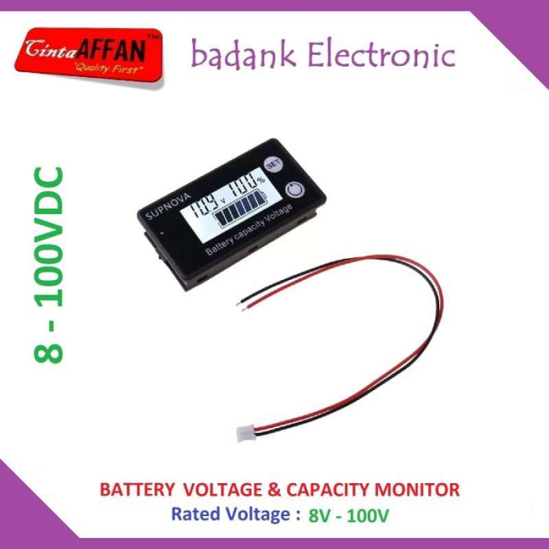 Promo BATTERY VOLTAGE & CAPACITY INDICATOR 8V-100V VRLA LITHIUM LIFEPO4