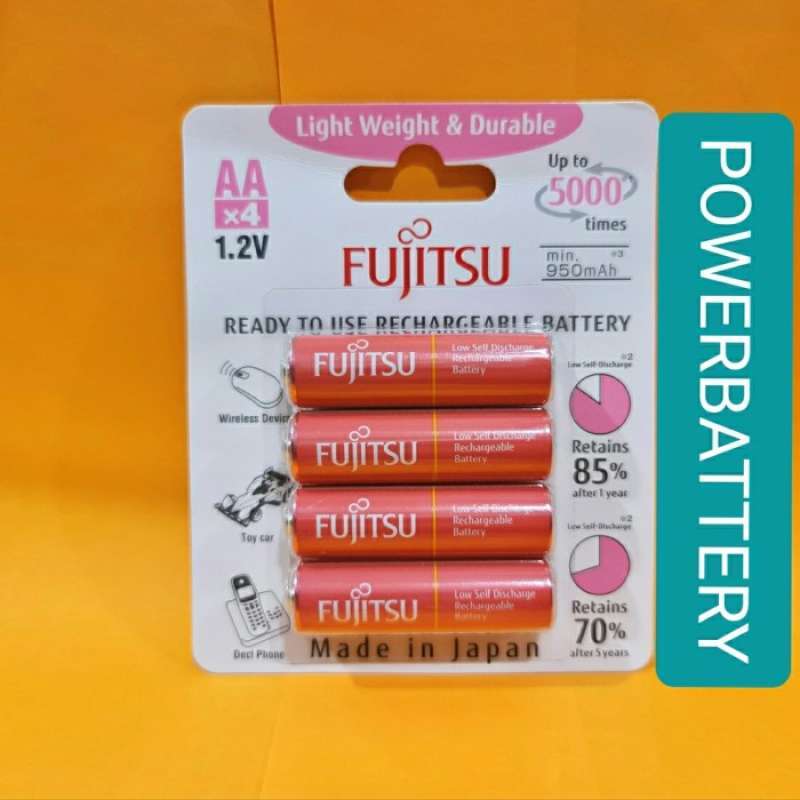 Promo Terbaik Fujitsu Rechargeable Battery Aa Isi (4 Pieces) 950 Mah