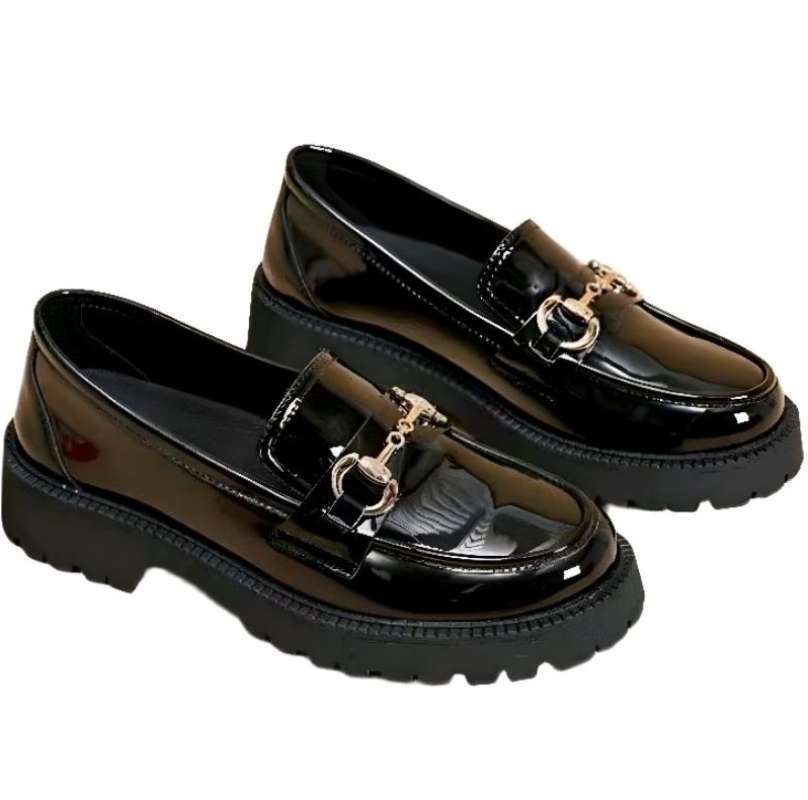 SEPATU HITAM WANITA KERJA KANTOR PESTA KASUAL FORMAL KONDANGAN SEPATU  DOCKMART PANTOFEL LOAFER GLOSSY GLOSI GLOSY LICIN MRNGKILAP MODEL TERBARU