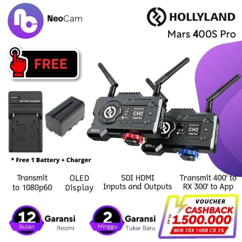 Promo HOLLYLAND MARS 400S PRO SDI HDMI WIRELESS VIDEO TRANSMISSION SYSTEM PRO Diskon 50 di