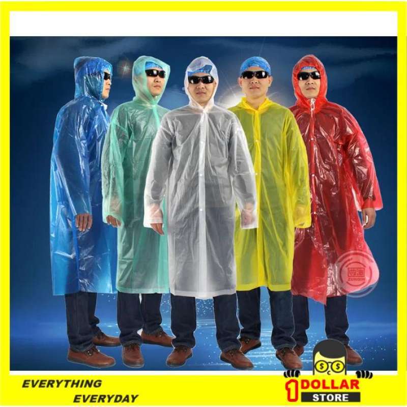 Jual 1 Jas Hujan Portable Filament Thick Section Raincoat Button Di