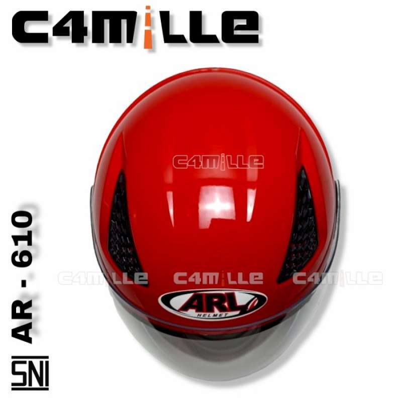 Promo Terbaik Helm Arl Model Zeus Polos Red Ferari Half Face Baru Diskon 35 Di Seller Cutseals