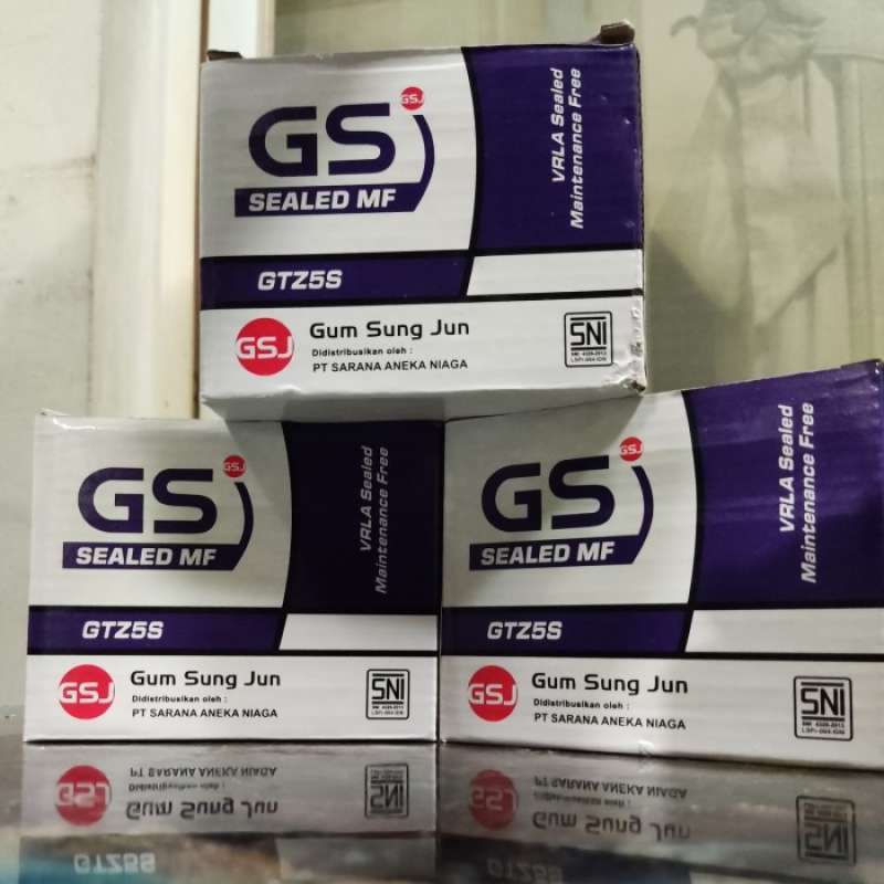 Promo Aki Motor Merk Gsj Tipe Gtz5s Mf ( Kering ) Diskon 23% Di Seller
