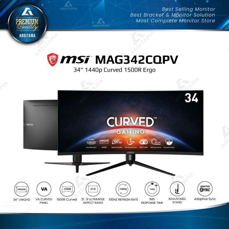 Jual Monitor Ultrawide Msi Mag342cqpv 34 1440p Curved 1500r Ergo Di ...