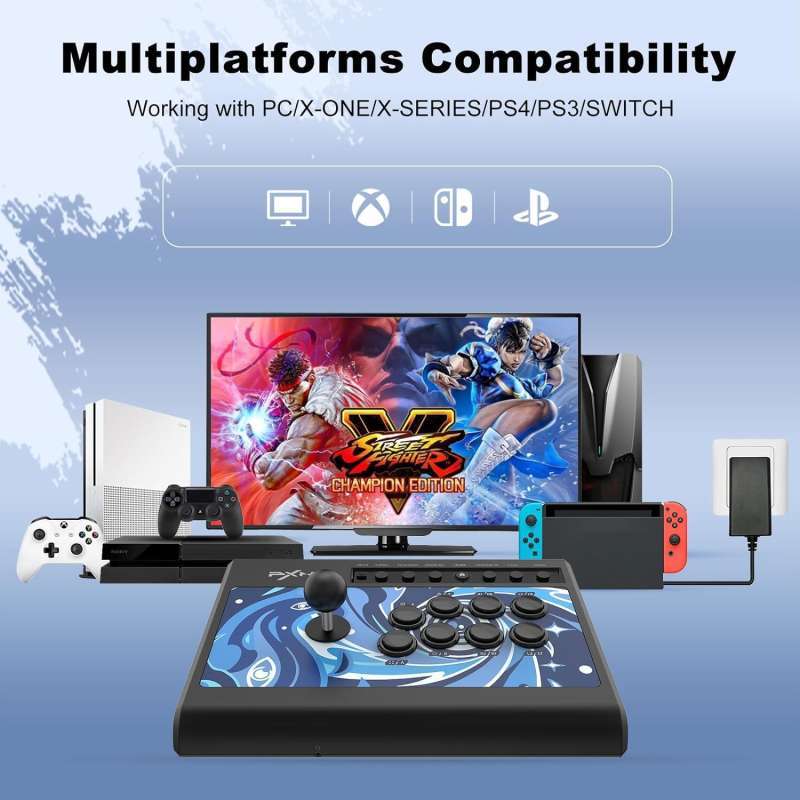 Jual Pxn 008 Arcade Stick Fight Stick Game Controller Joystick Green ...