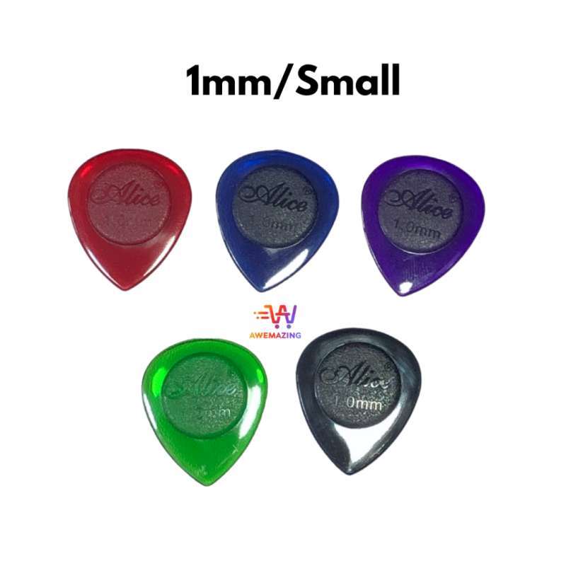 Pick Gitar Alice Ap 500JSM Bahan PC Transparan Tahan Lama Ukuran 1mm 2mm 3mm Alice Guitar Pick Transparent PC Durable